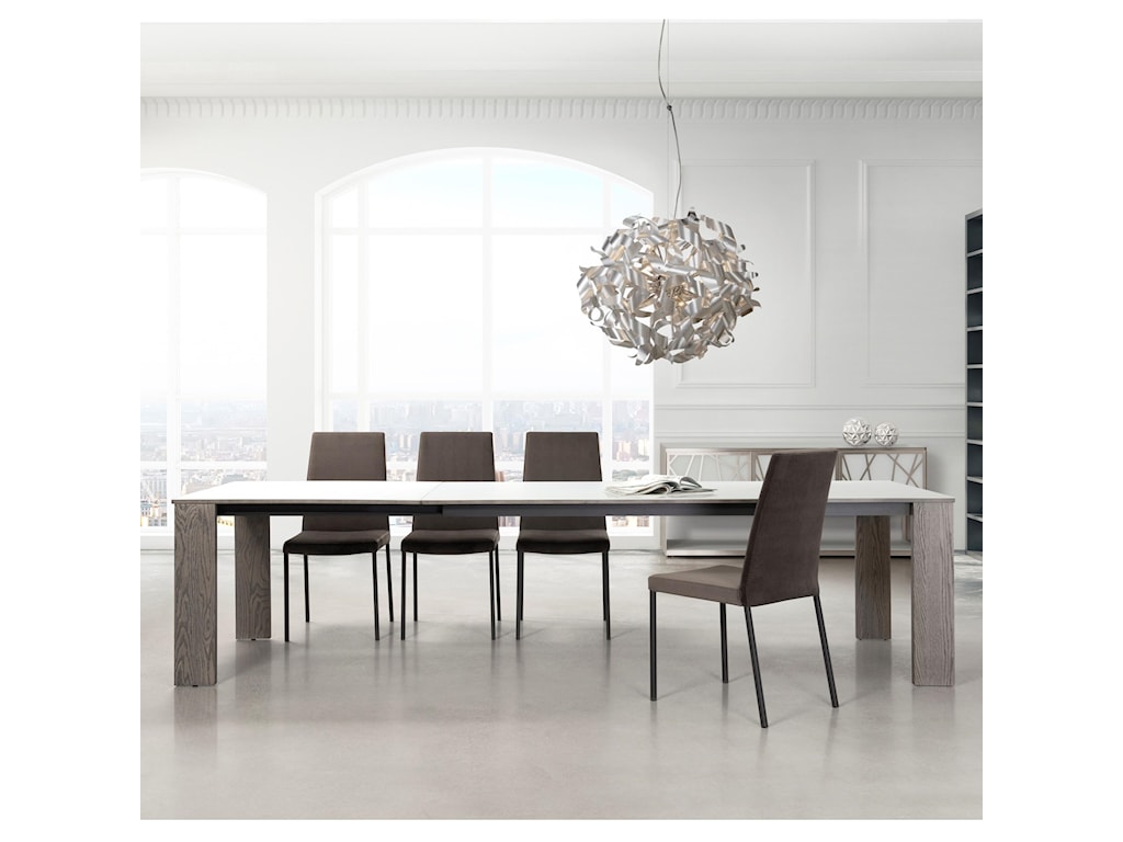 Trica Contemporary Tables Empire Extendable 40x84 Dining Table