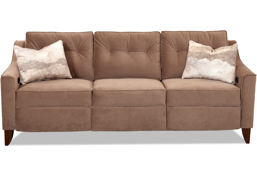 Klaussner Audrina Contemporary High Leg Reclining Sofa High Leg Reclining Sofa