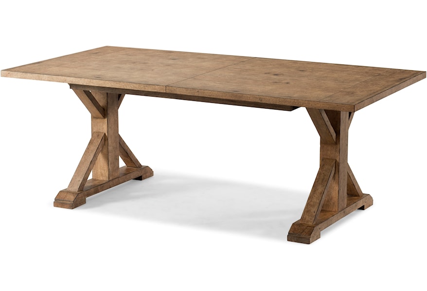 Trisha Yearwood Home Collection By Klaussner Coming Home 9603864 Homecoming Dining Trestle Table With One Table Leaf Pilgrim Furniture City Dining Tables