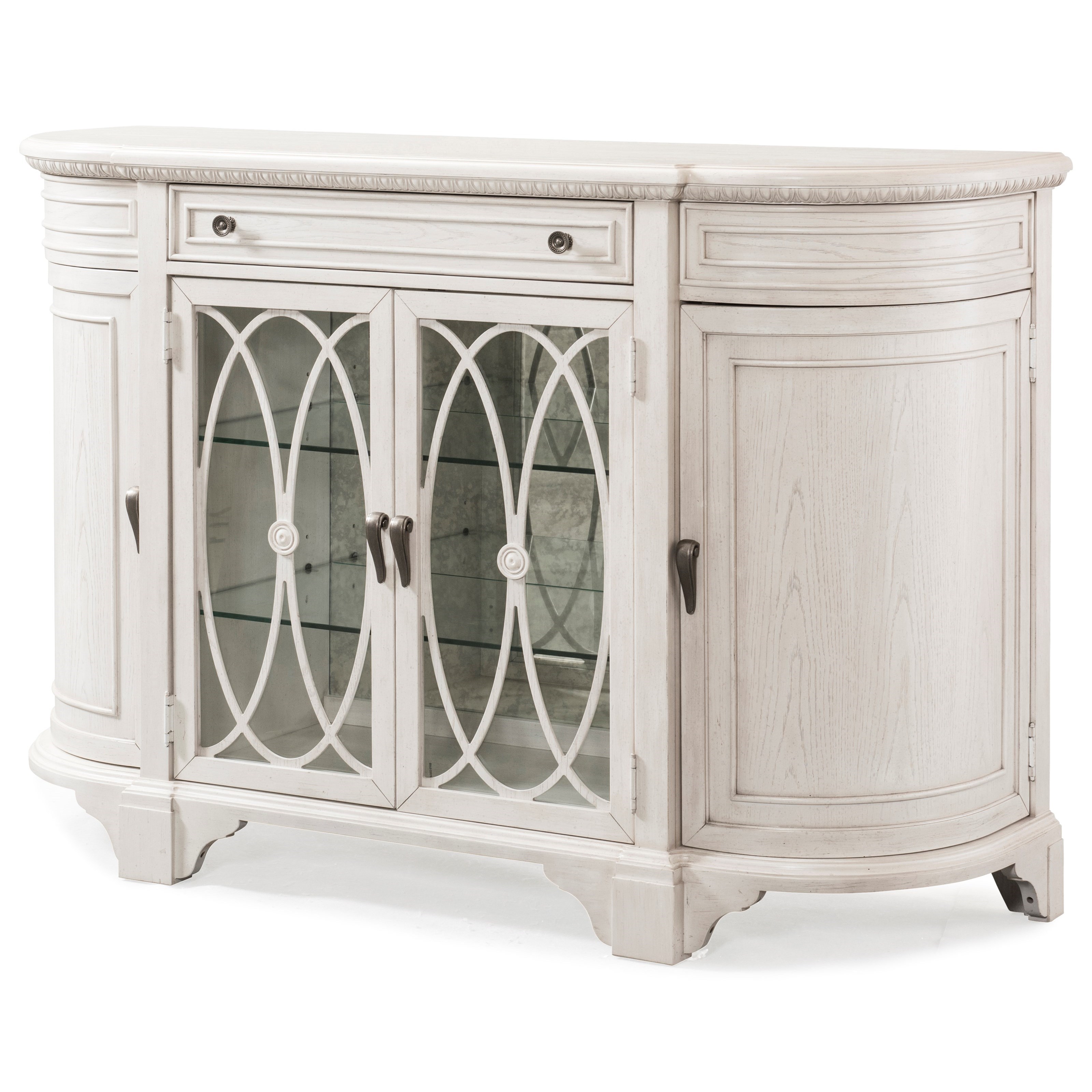 Trisha Yearwood Home Collection By Klaussner Jasper County Ozburn Glass Door Server With Adjustable Glass Shelves And Silverware Storage Darvin Furniture Buffets