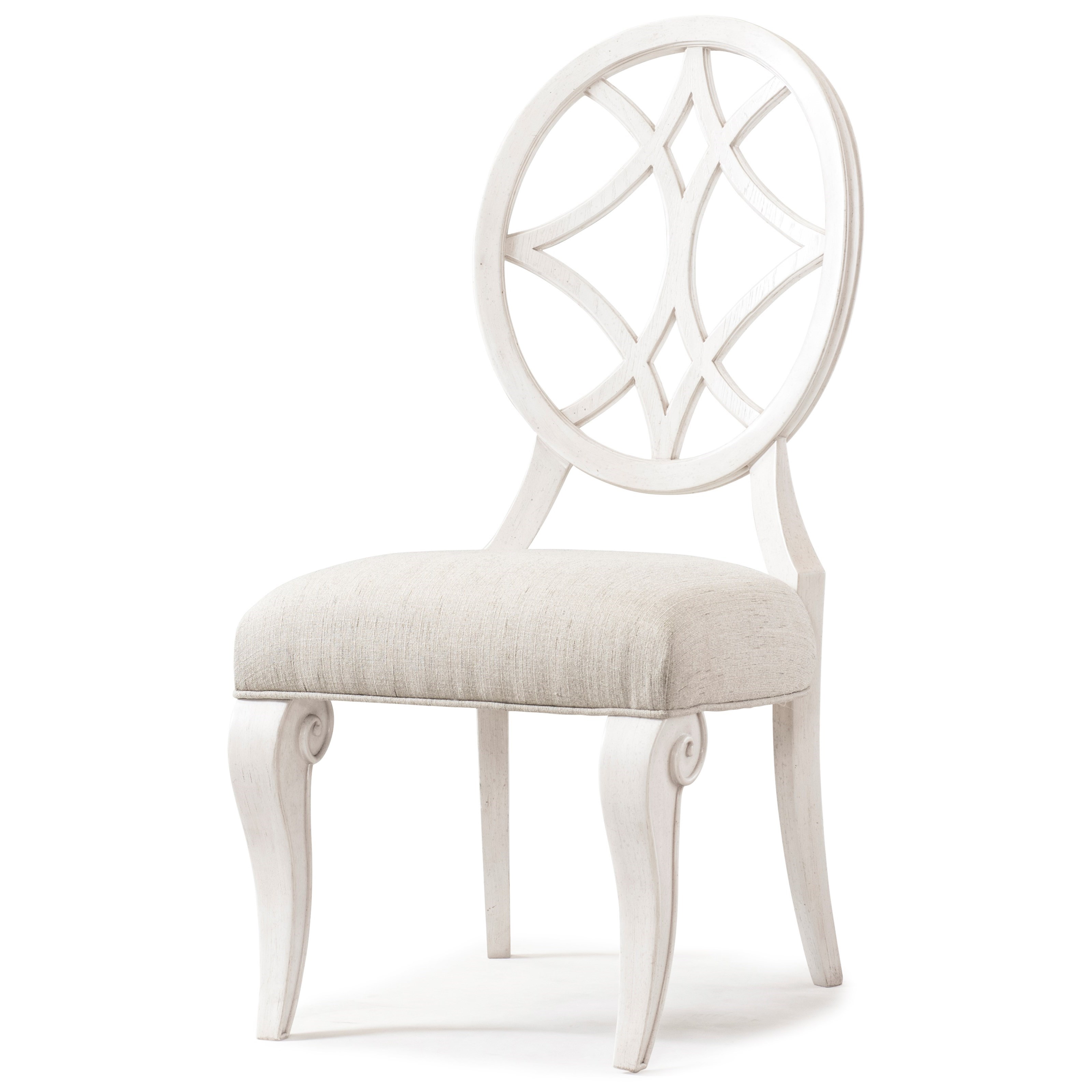 Trisha Yearwood Home Collection By Klaussner Jasper County Relaxed Vintage Lattice Back Dining Side Chair With Upholstered Seat Darvin Furniture Dining Side Chairs