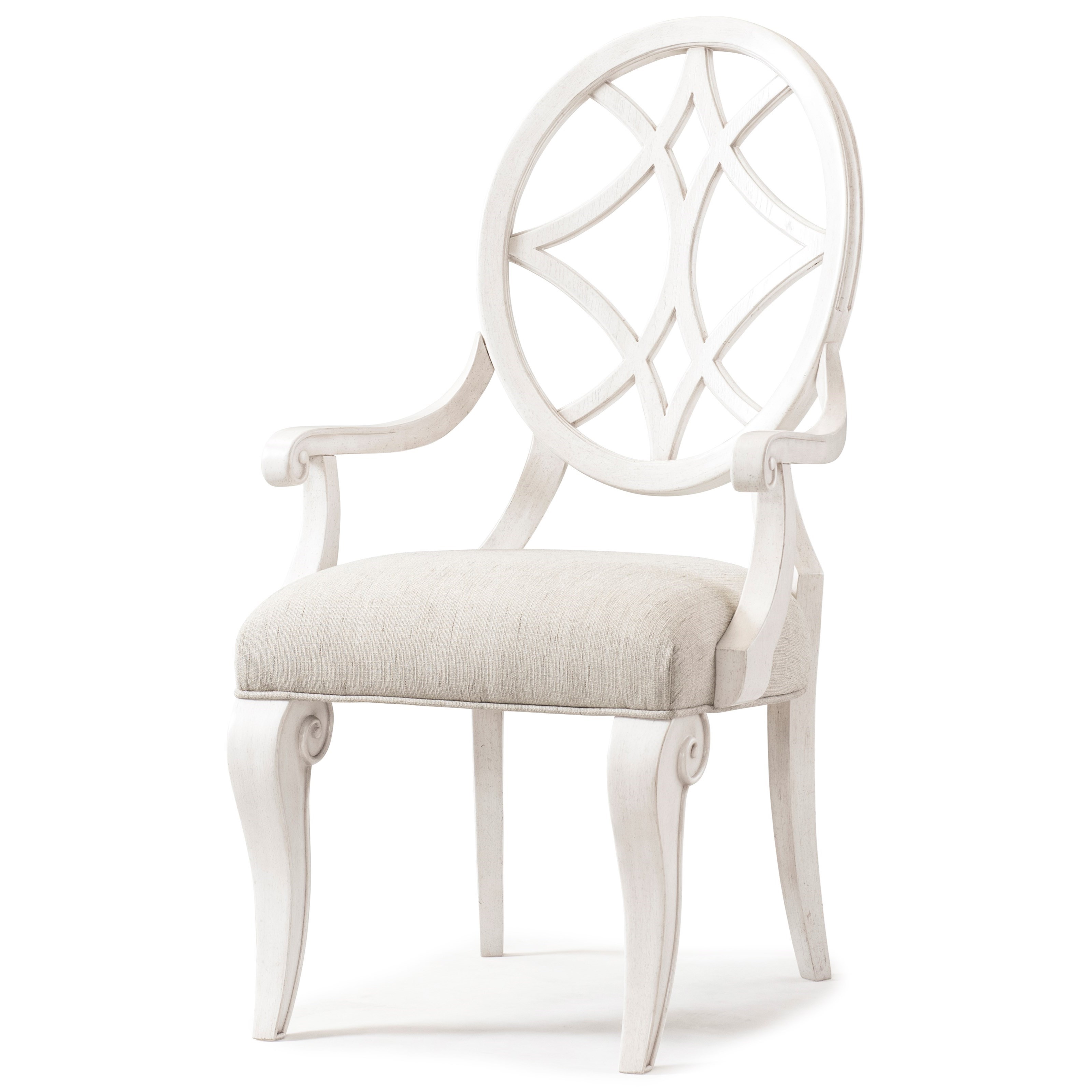 Trisha Yearwood Home Collection By Klaussner Jasper County Relaxed Vintage Lattice Back Dining Arm Chair With Upholstered Seat Wayside Furniture Dining Arm Chairs