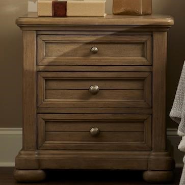 Trisha Yearwood Home Collection By Klaussner Nashville 750 670 Nstd 615 3 Drawer Nightstand With Usb Ports Sam Levitz Furniture Nightstands