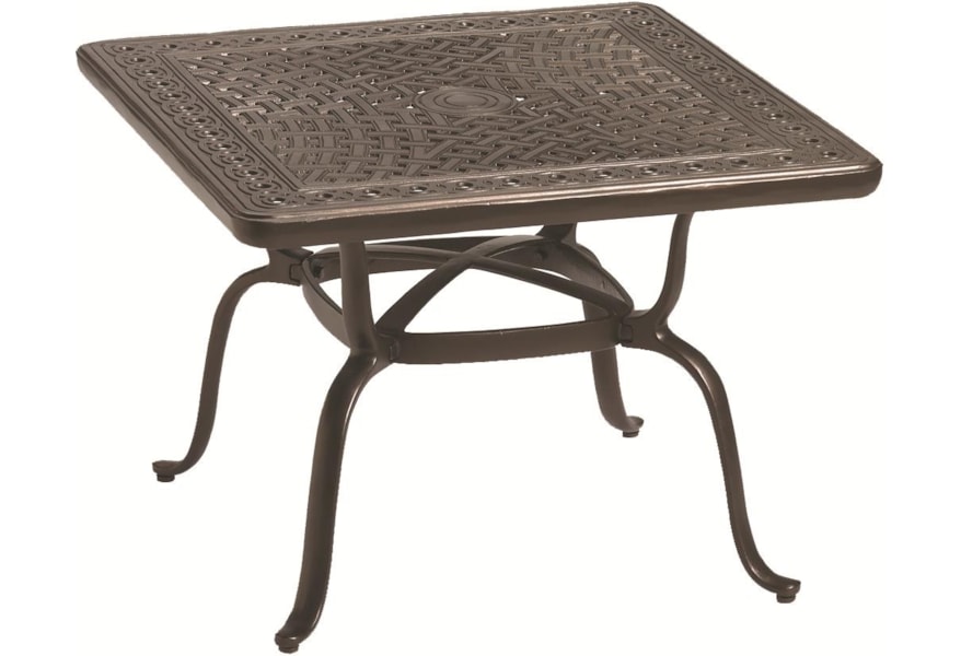 Tropitone Outdoor Tables Outdoor End Table With Hand Cast Aluminum