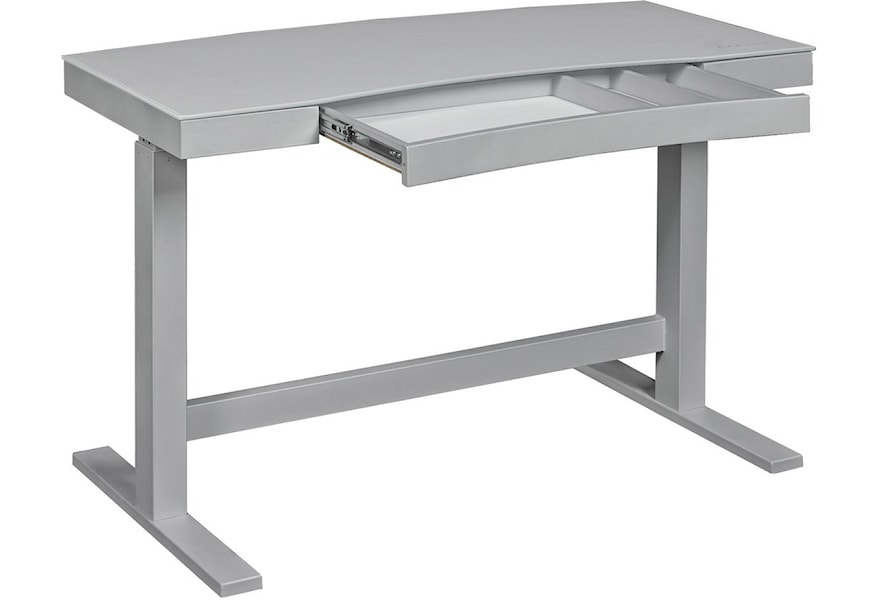 Twin Star Home Ashford Contemporary Adjustable Standing Desk With Gray Frame And White Dry Erase Glass Top Darvin Furniture Table Desks Writing Desks