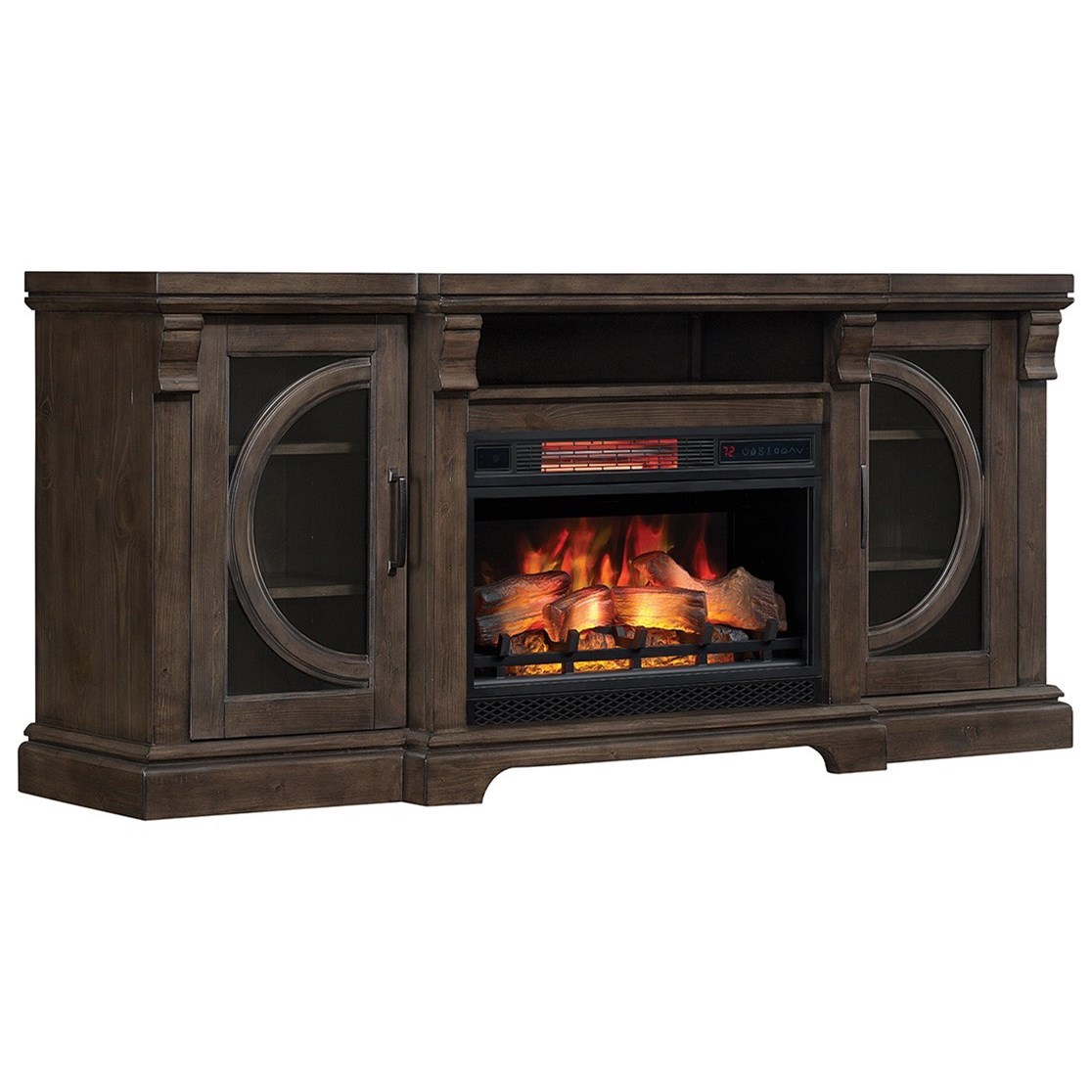 Twin Star Home Genevieve 68 Media Mantel With Fireplace And Cord