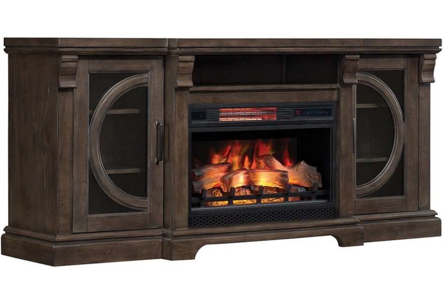 Twin Star Home Genevieve 68 Media Mantel With Fireplace And Cord