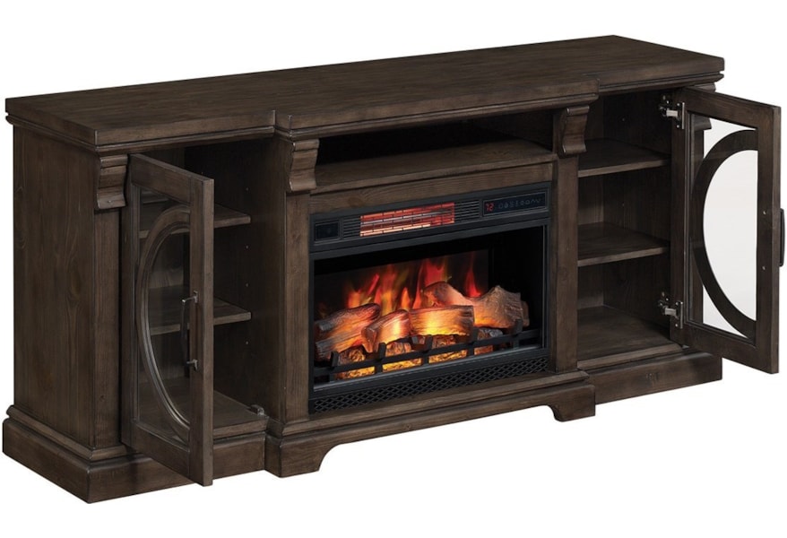 Twin Star Home Genevieve 68 Media Mantel With Fireplace And Cord