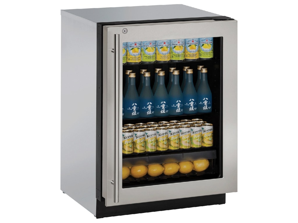 U Line 3024rgls 15a24 Left Hand Hinge Gl Door Refrigerator U Line Refrigerators24 Left Hand Hinge Gl Door Refrigerator