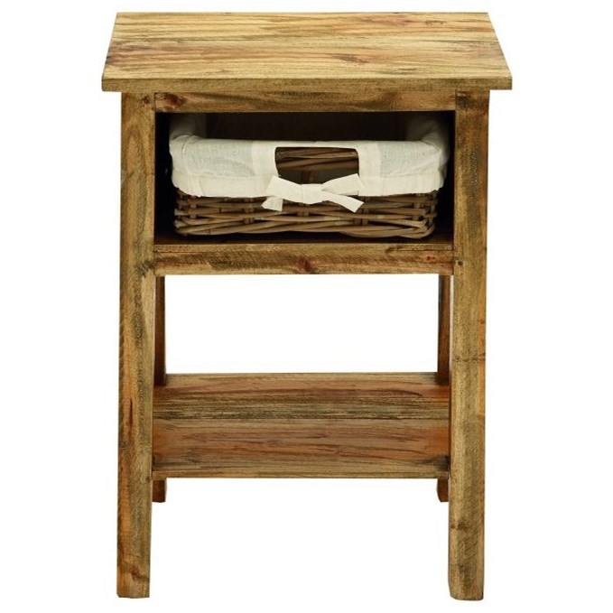 Uma Enterprises Inc Accent Furniture Wood Rattan Side Table