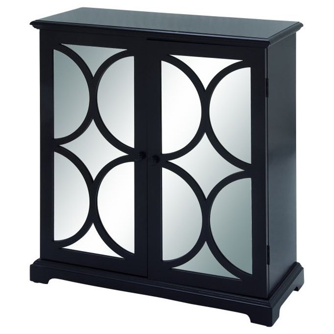 Uma Enterprises Inc Accent Furniture Wood Mirror Black Cabinet