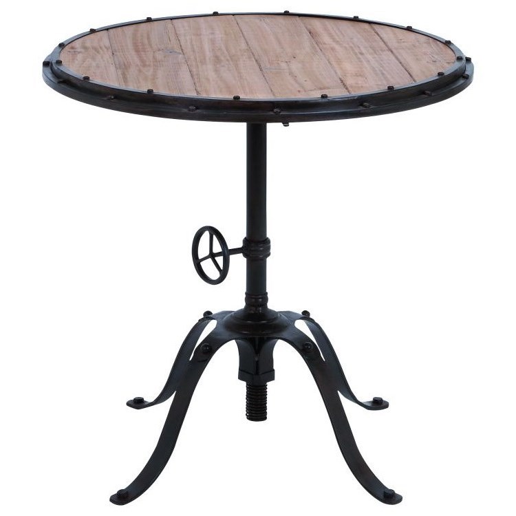Uma Enterprises Inc Accent Furniture Metal Wood Round Table
