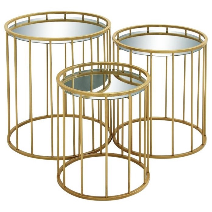 Uma Enterprises Inc Accent Furniture Metal Mirror Accent Tables