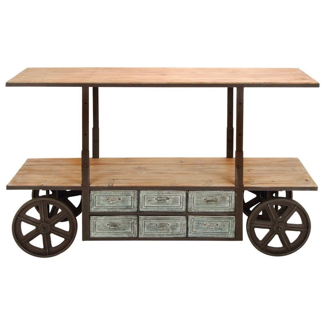 Uma Enterprises Inc Accent Furniture Metal Wood Adjustable Media Cart Wilcox Furniture Tv Stands