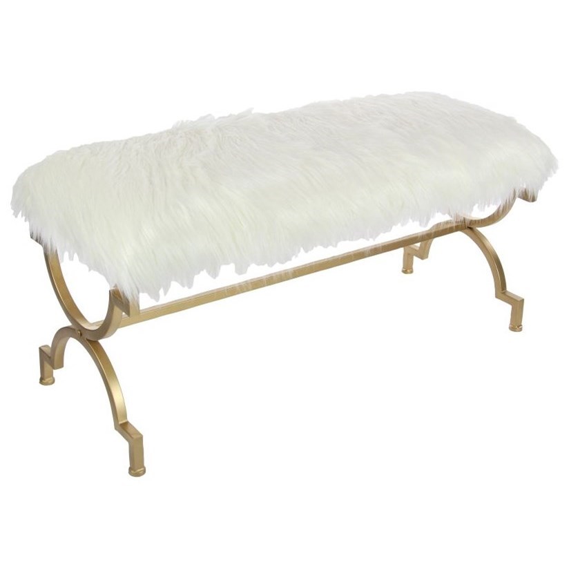 Uma Enterprises Inc Accent Furniture Metal Faux Fur Bench
