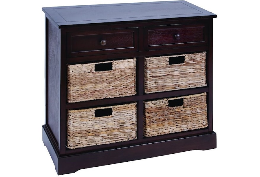 Uma Enterprises Inc Accent Furniture Wood Wicker Basket Cabinet