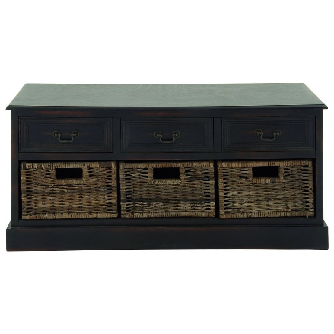 Uma Enterprises Inc Accent Furniture Wood 3 Basket Low Chest