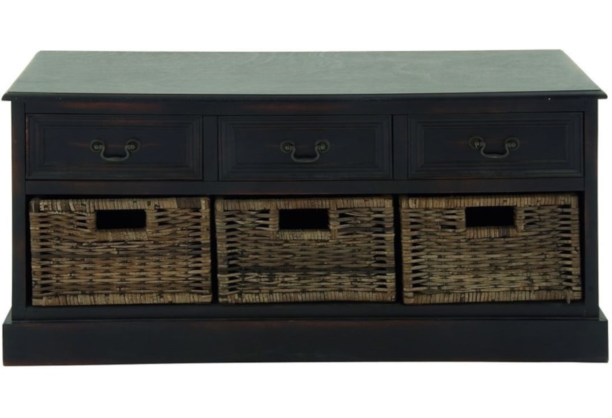 Uma Enterprises Inc Accent Furniture Wood 3 Basket Low Chest