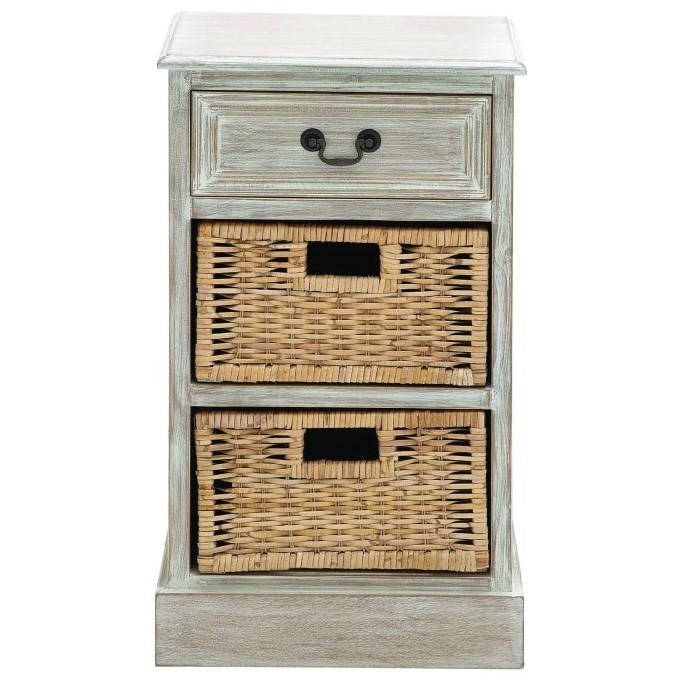 Uma Enterprises Inc Accent Furniture Wood 2 Basket Side Table Wilcox Furniture End Tables