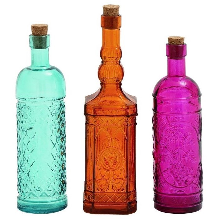 Uma Enterprises Inc Accessories Glass Stopper Bottles Set Of 3