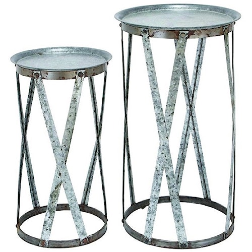 Metal Pedestals Set Of 2 Accessories By Uma Enterprises Inc Uma Enterprises Inc Accessories Metal Pedestals Set Of 2