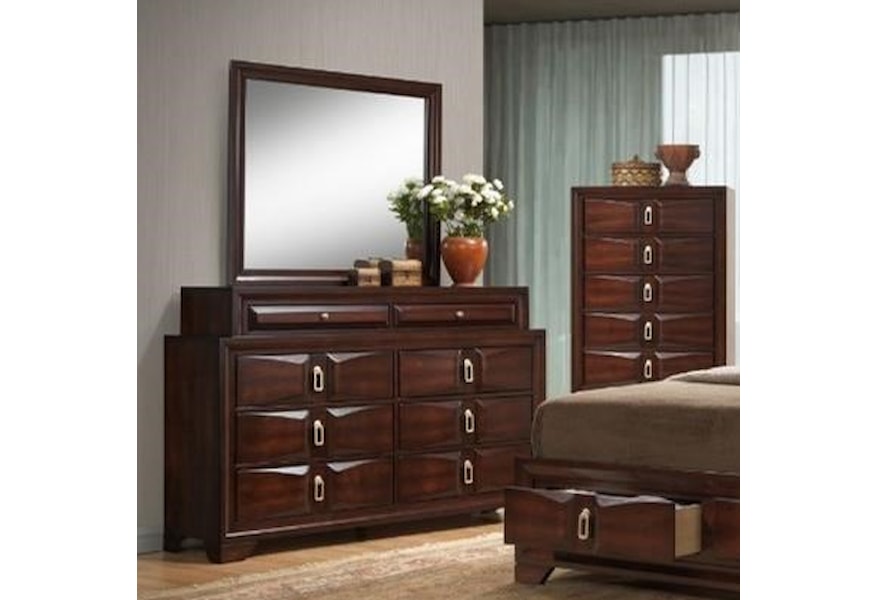 Simmons Upholstery 1012 Roswell 8 Drawer Dresser And Mirror Dunk
