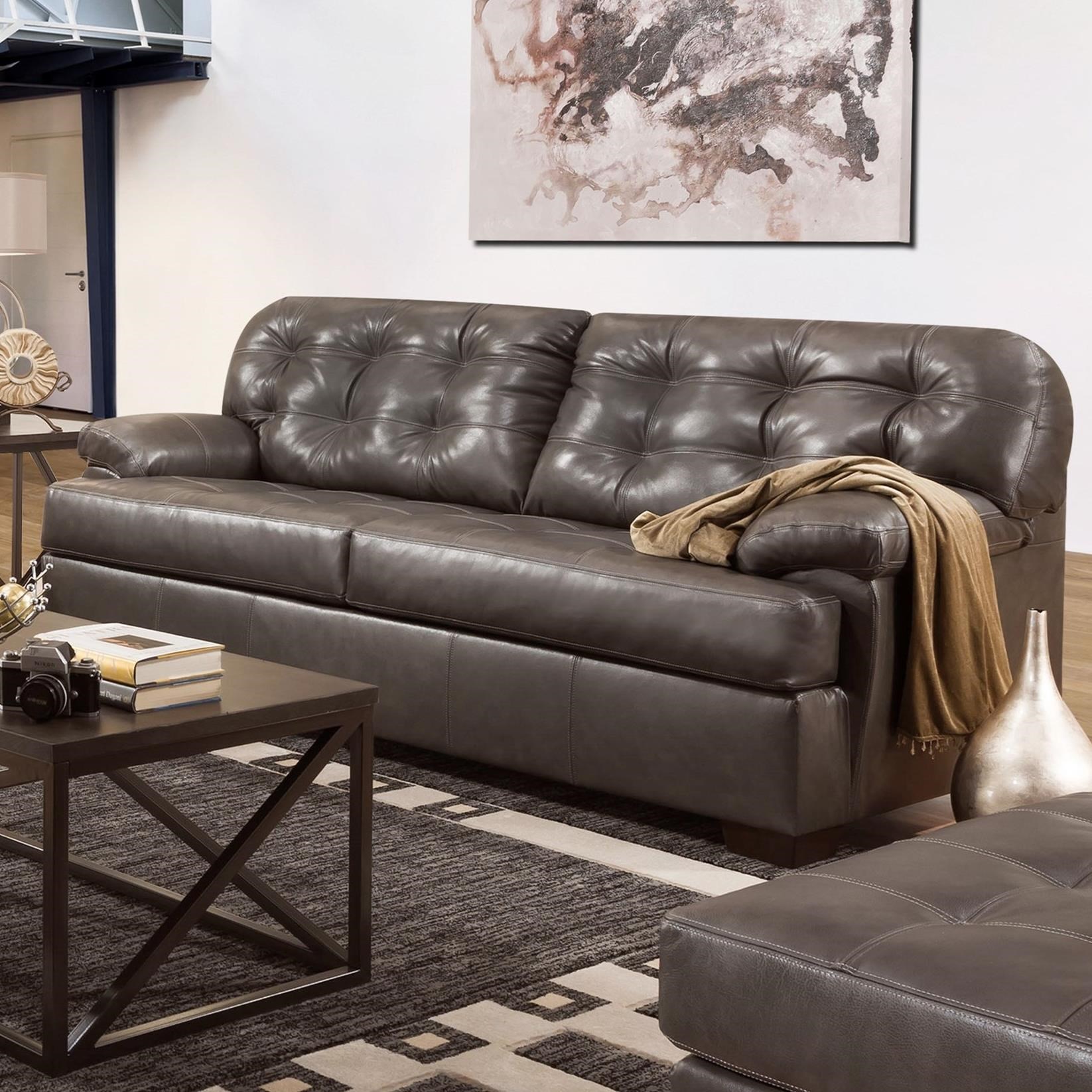 United Furniture Industries 2037 2037 03 Casual Sofa With Tufted Back Household Furniture Sofas