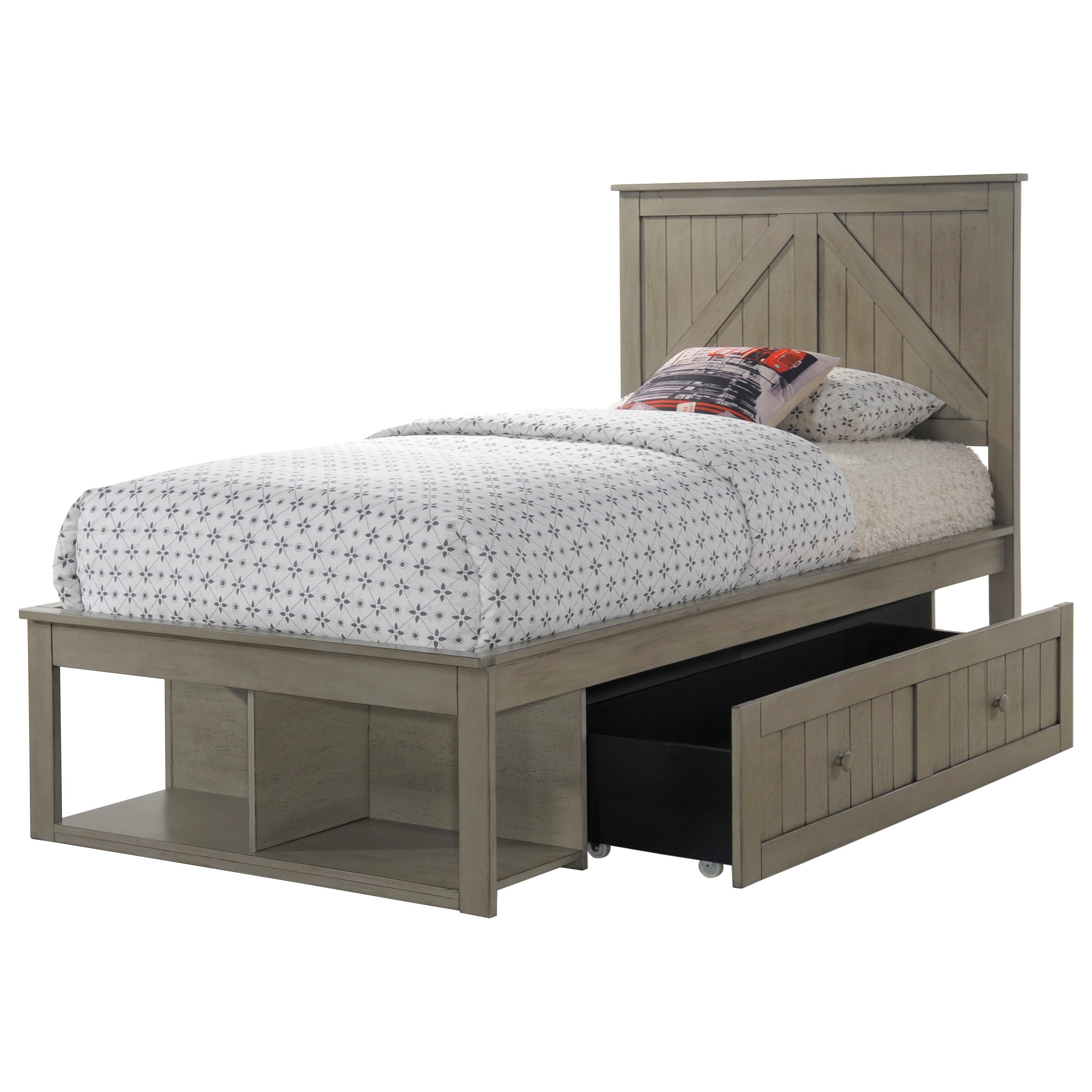 United Furniture Industries Ashland Rustic Twin Captains Bed With