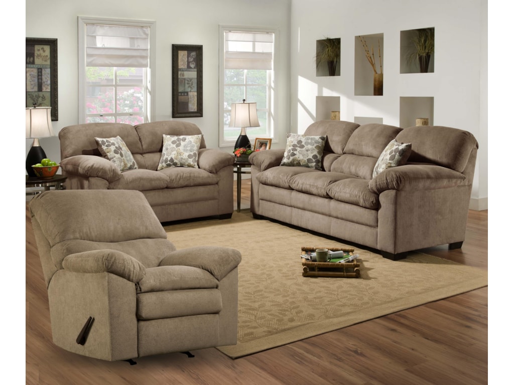 Simmons Upholstery 3684 Puff Musk Sofa Loveseat And Recliner Simmons Upholstery 3684 Puff Musk Sofa Loveseat And Recliner