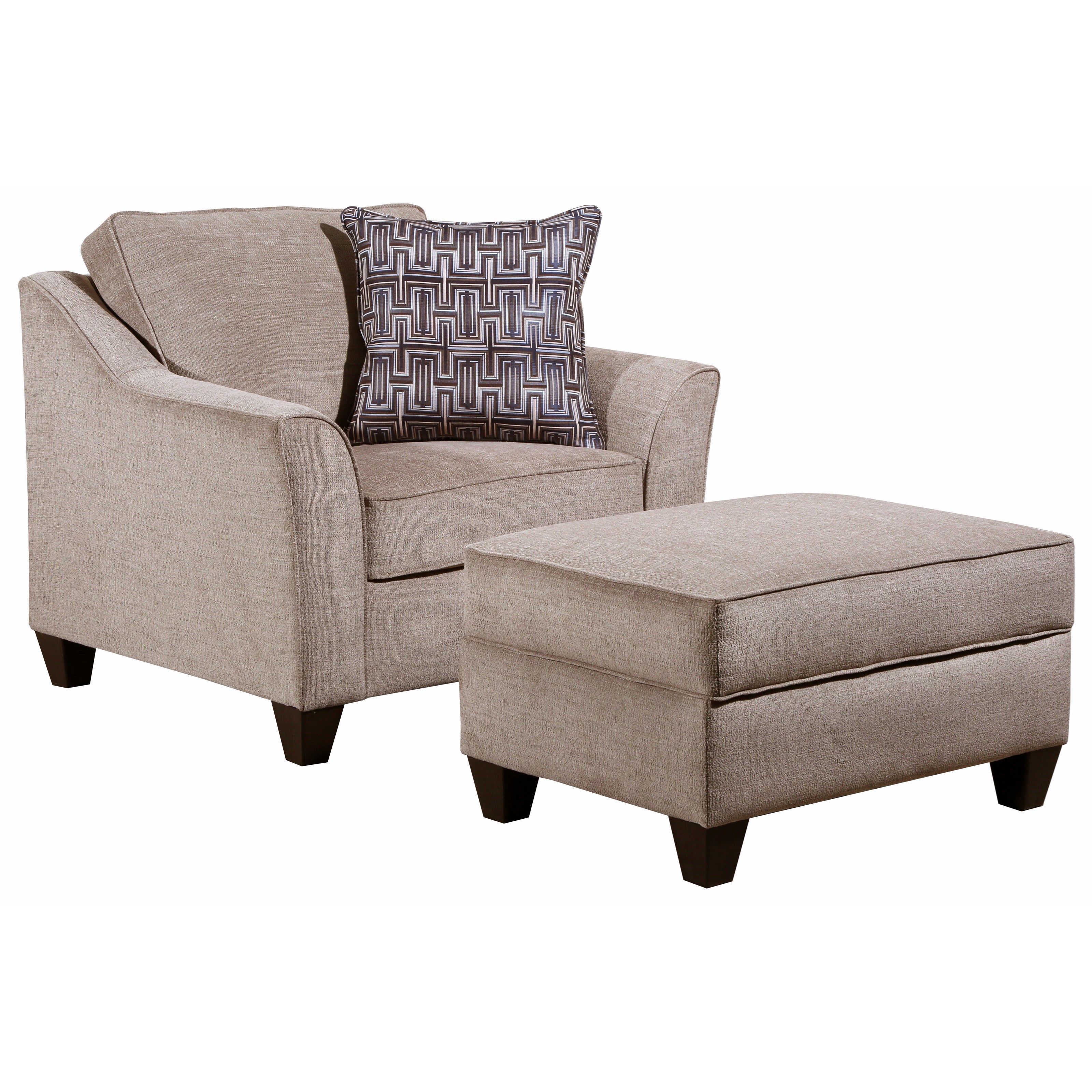 United Furniture Industries 4330 4330chair Ottoman Contemporary