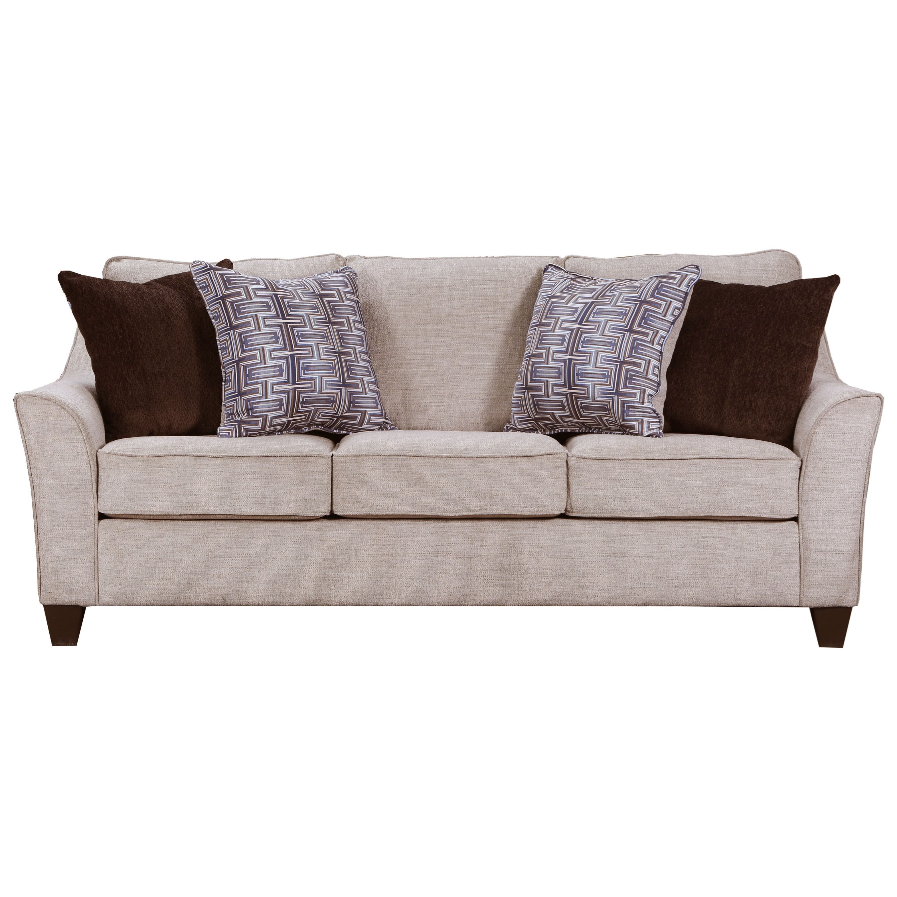 United Furniture Industries 4330 4330 03 Contemporary Sofa With Flare Tapered Arms Pilgrim Furniture City Sofas