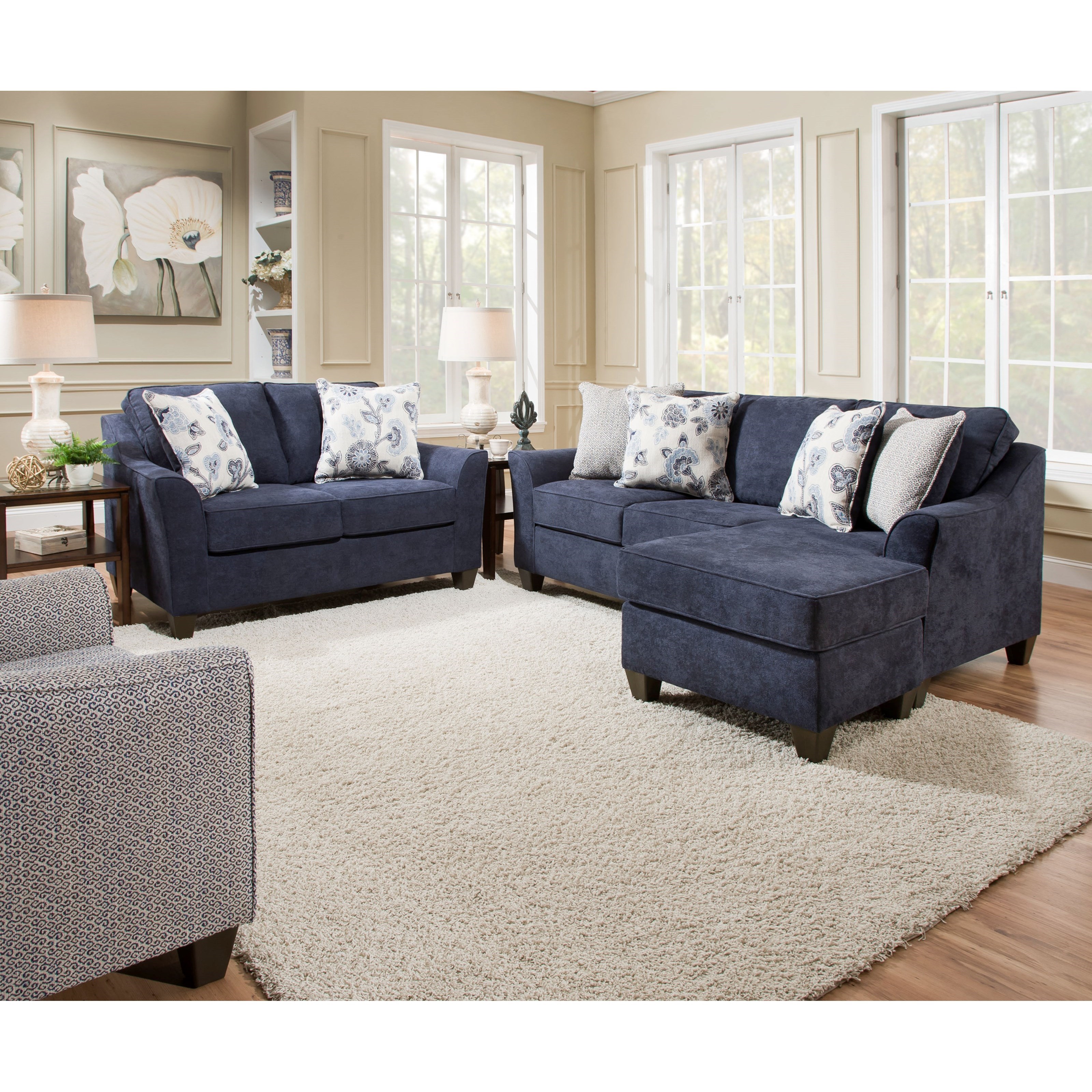 United Furniture Industries 4330 4330 03sc Contemporary Sofa With Reversible Chaise Pilgrim Furniture City