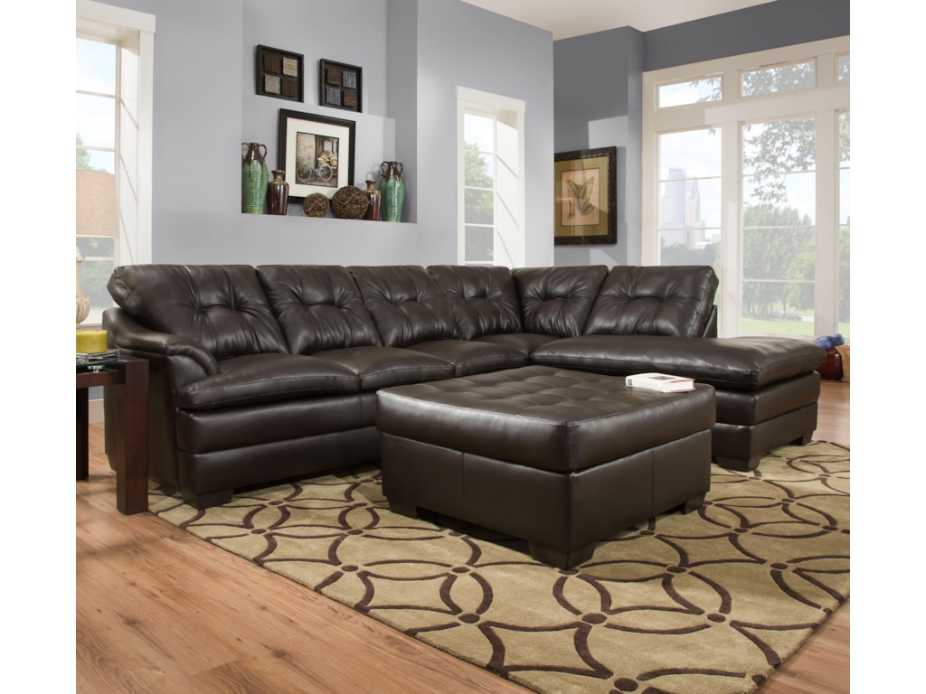 Simmons Upholstery 5122 Transitional Sectional Sofa With Tufted Back Simmons Upholstery 5122transitional Sectional Sofa