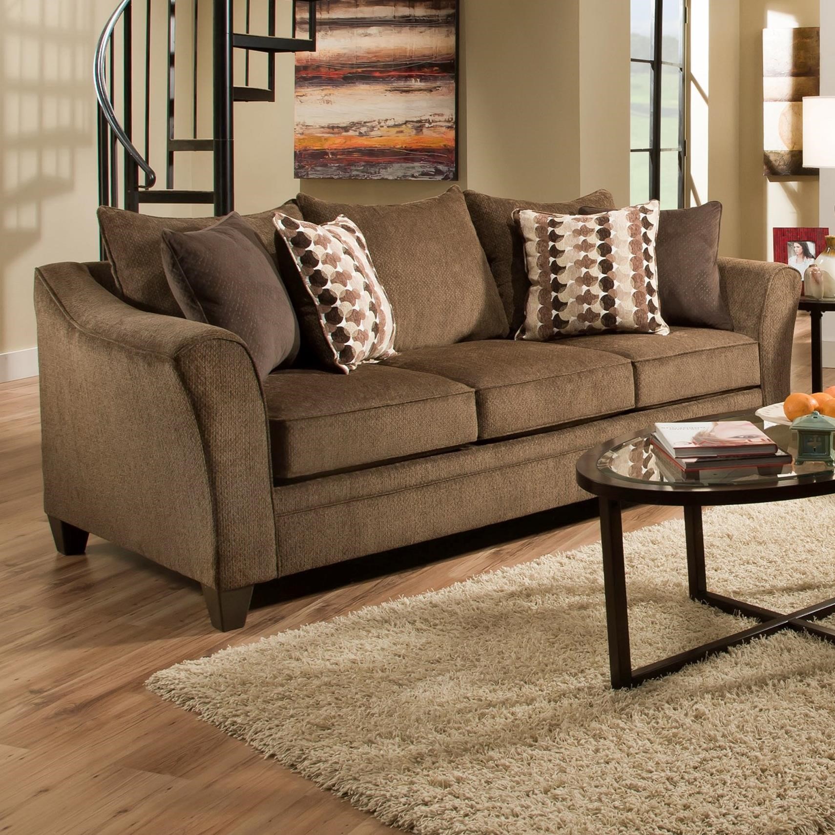 Umber Kiara 6485 03 Transitional Sofa With Flared Arms Efo Furniture Outlet Sofas