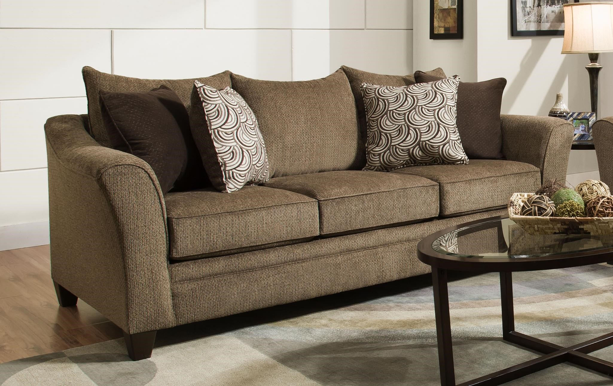 United Furniture Industries 6485 6485sleepertruffle Transitional Queen Sleeper Sofa With Wood Legs Furniture Fair North Carolina Sofas