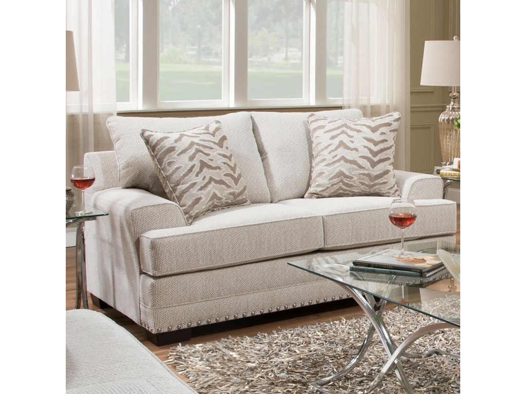 United Furniture Industries 6547br 6547brloveseat Contemporary Love 6547br Contemporary Love Seat With Nailhead Trim By United Furniture Industries