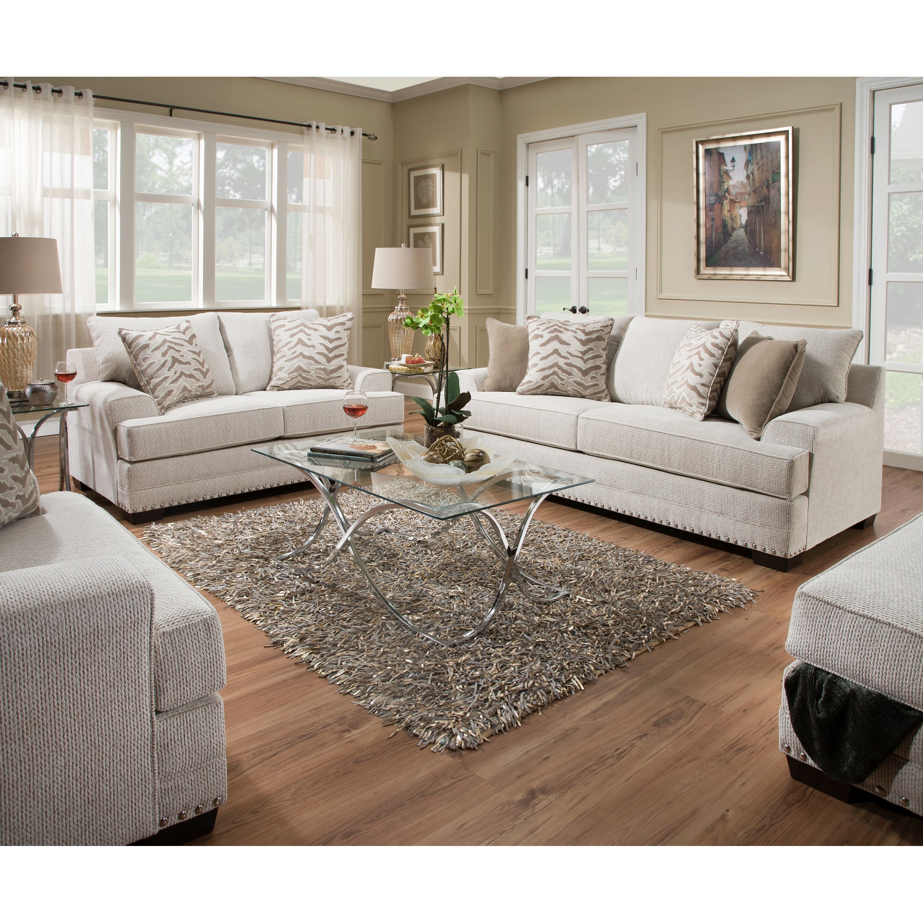 Lane Home Furnishings 6547br Contemporary Sofa With Nailhead Trim
