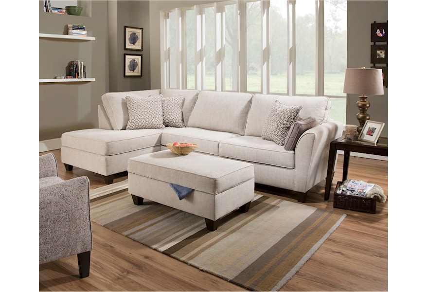 United Furniture Industries 7081 Casual 2 Piece Sectional With