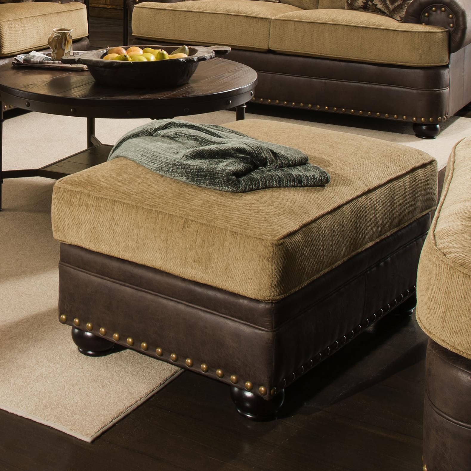 7541 Rustic Style Chair Ottoman With Nailhead Trim By United Furniture Industries At Household Furniture