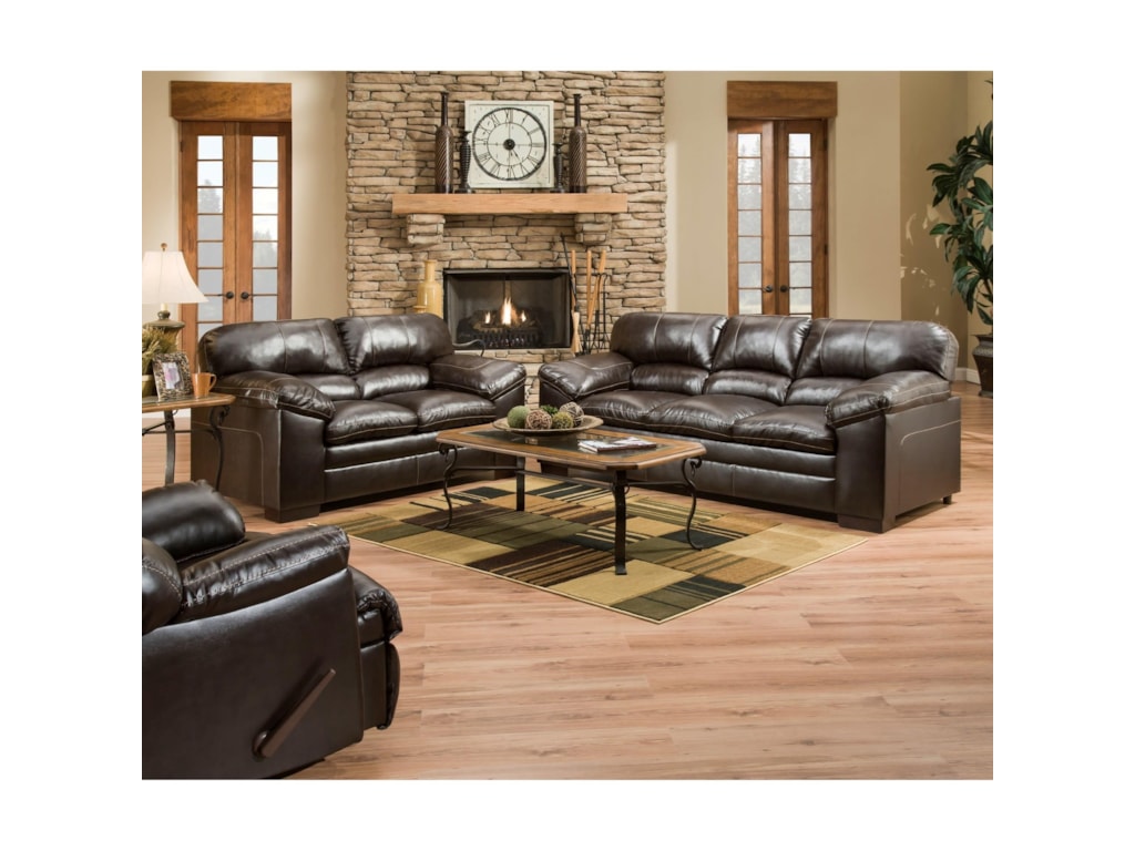 Simmons Upholstery 8049 Bingo Brown Sofa Loveseat And Recliner Simmons Upholstery 80498049 Sofa Loveseat And Recliner