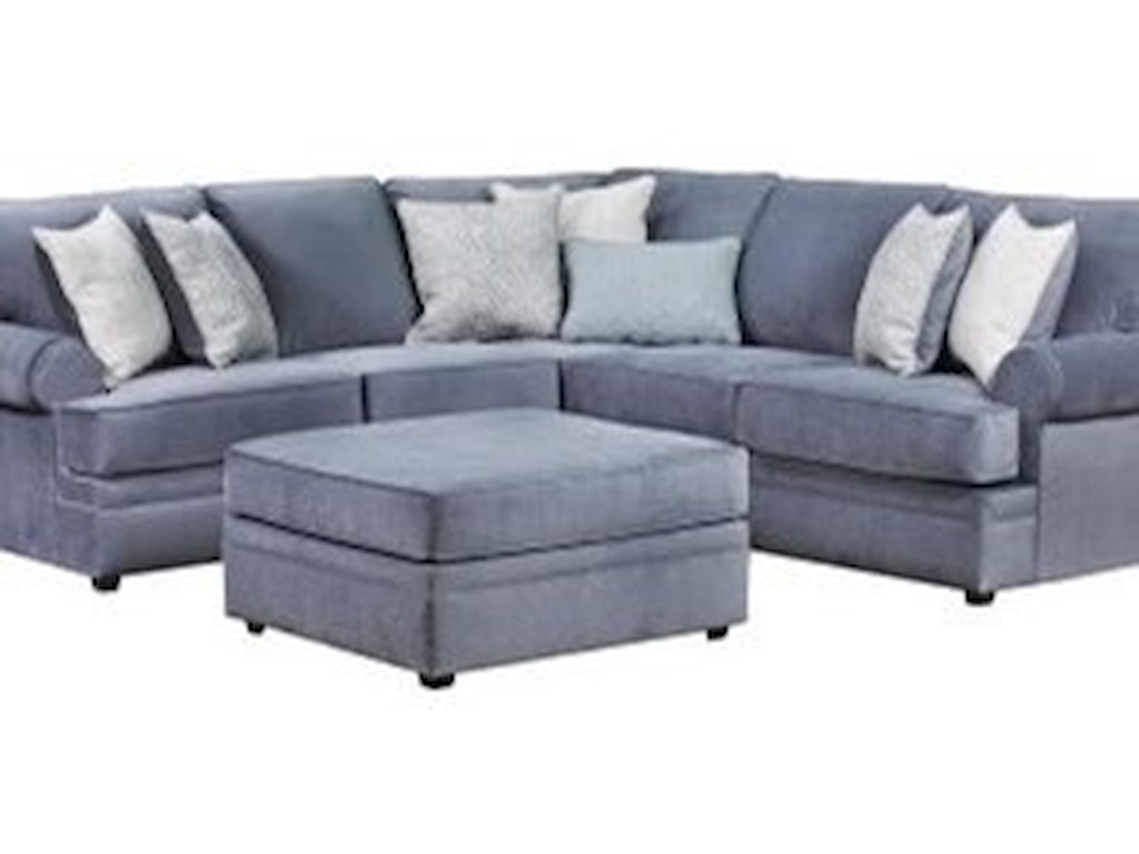 8530 Br Transitional Sectional Sofa With Rolled Arms By United Furniture Industries At Pilgrim City