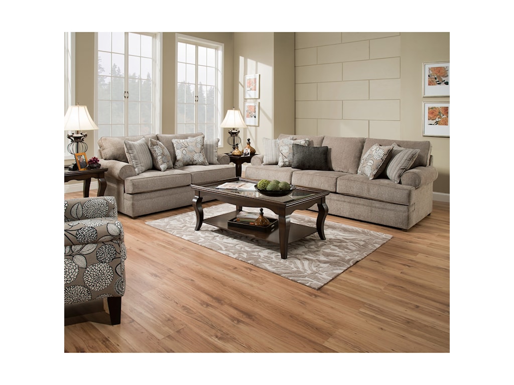 Lane Home Furnishings 8530 BR Transitional Sofa With Rolled Arms Royal Furniture Sofas