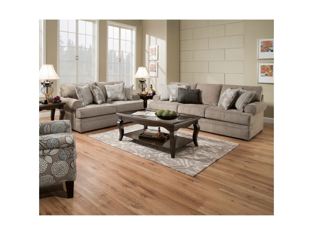 Lane Home Furnishings 8530 Br Transitional Sofa With Rolled Arms