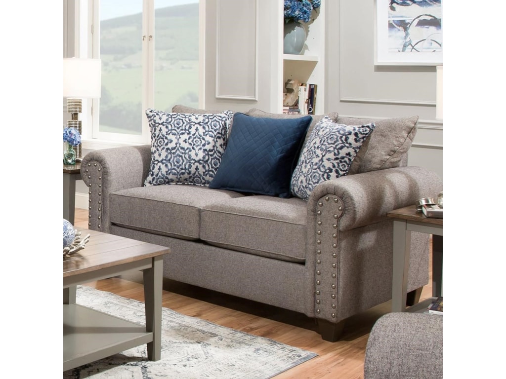 United Furniture Industries 9175br 9175brloveseat Transitional Love 9175br Transitional Love Seat With Nailheard Trim By United Furniture Industries