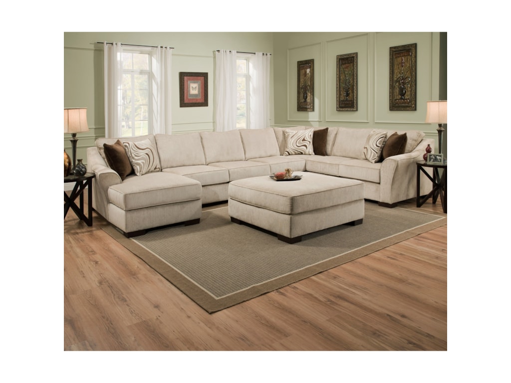 United Furniture Industries 9355BRTransitional Sectional Sofa