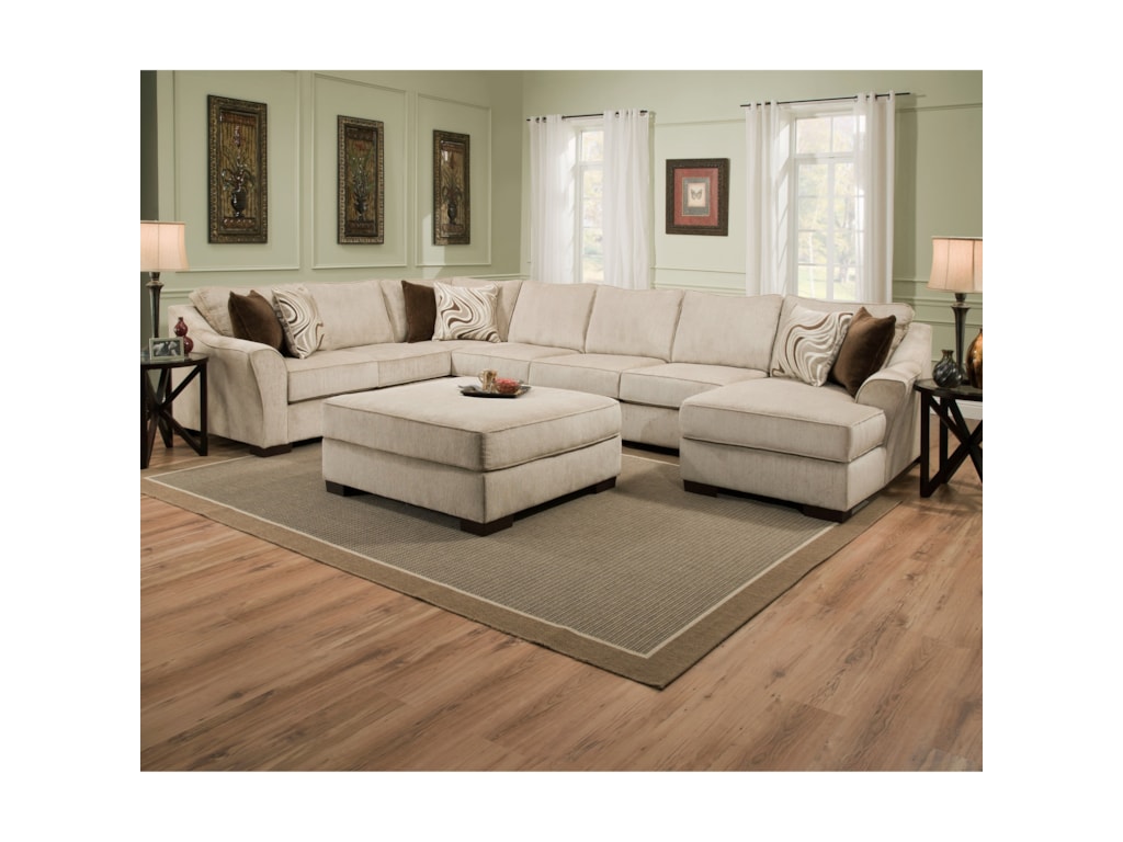United Furniture Industries 9355BRTransitional Sectional Sofa