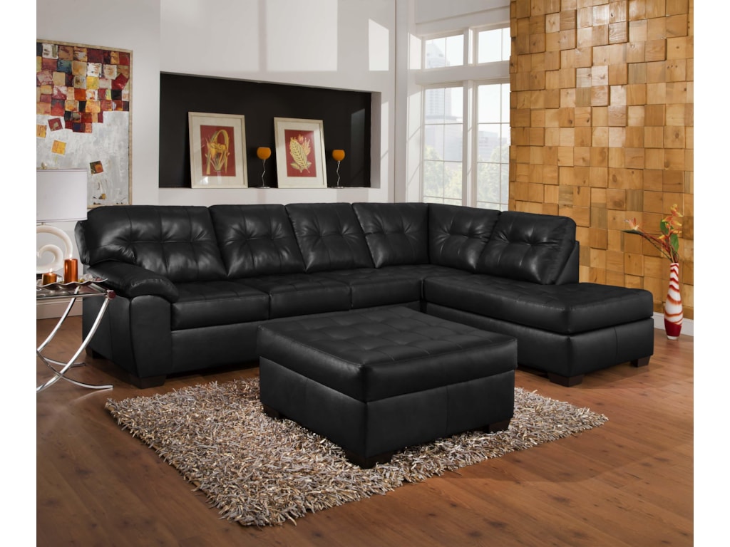 9568 Casual Sectional Sofa With Tufted Seat Back By Simmons Upholstery At Dunk Bright Furniture