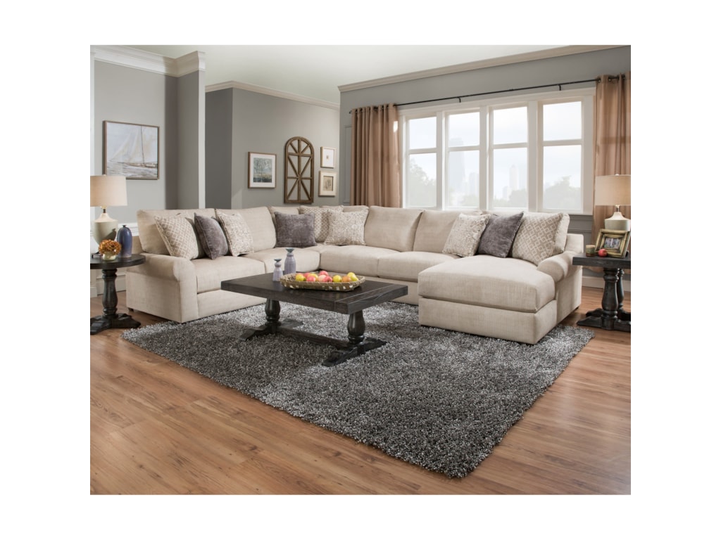 United Furniture Industries 9906 Transitional Sectional With 9906 Transitional Sectional With Pocketed Coil Seating By United Furniture Industries