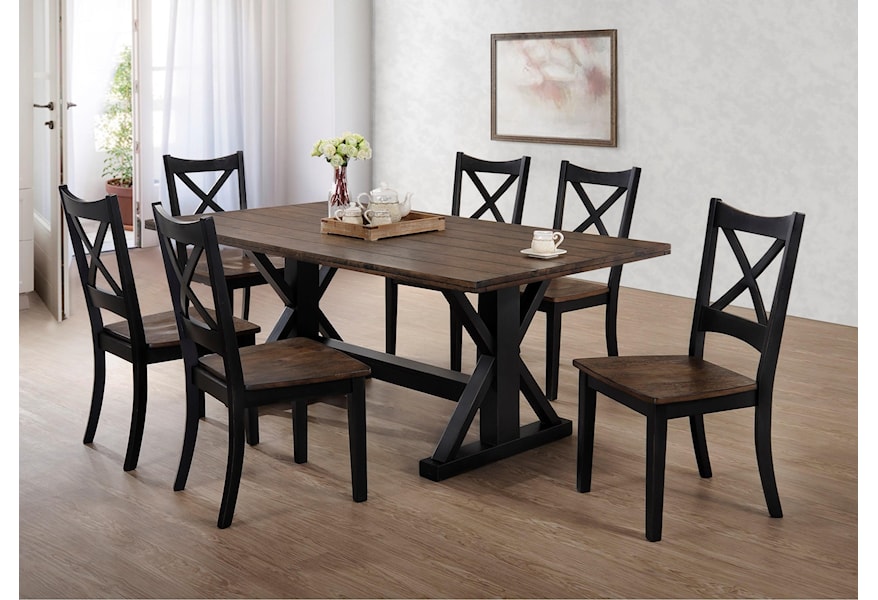 United Furniture Industries Lexington Rustic Dining Table With