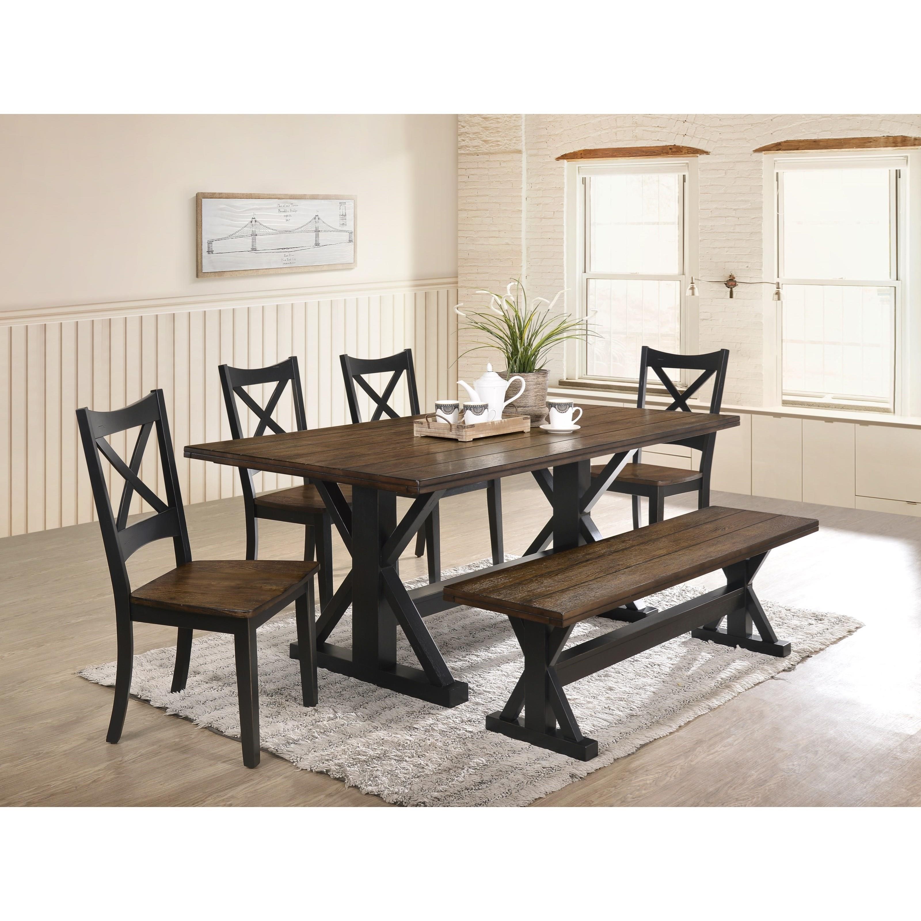 United Furniture Industries Lexington Rustic Dining Table With